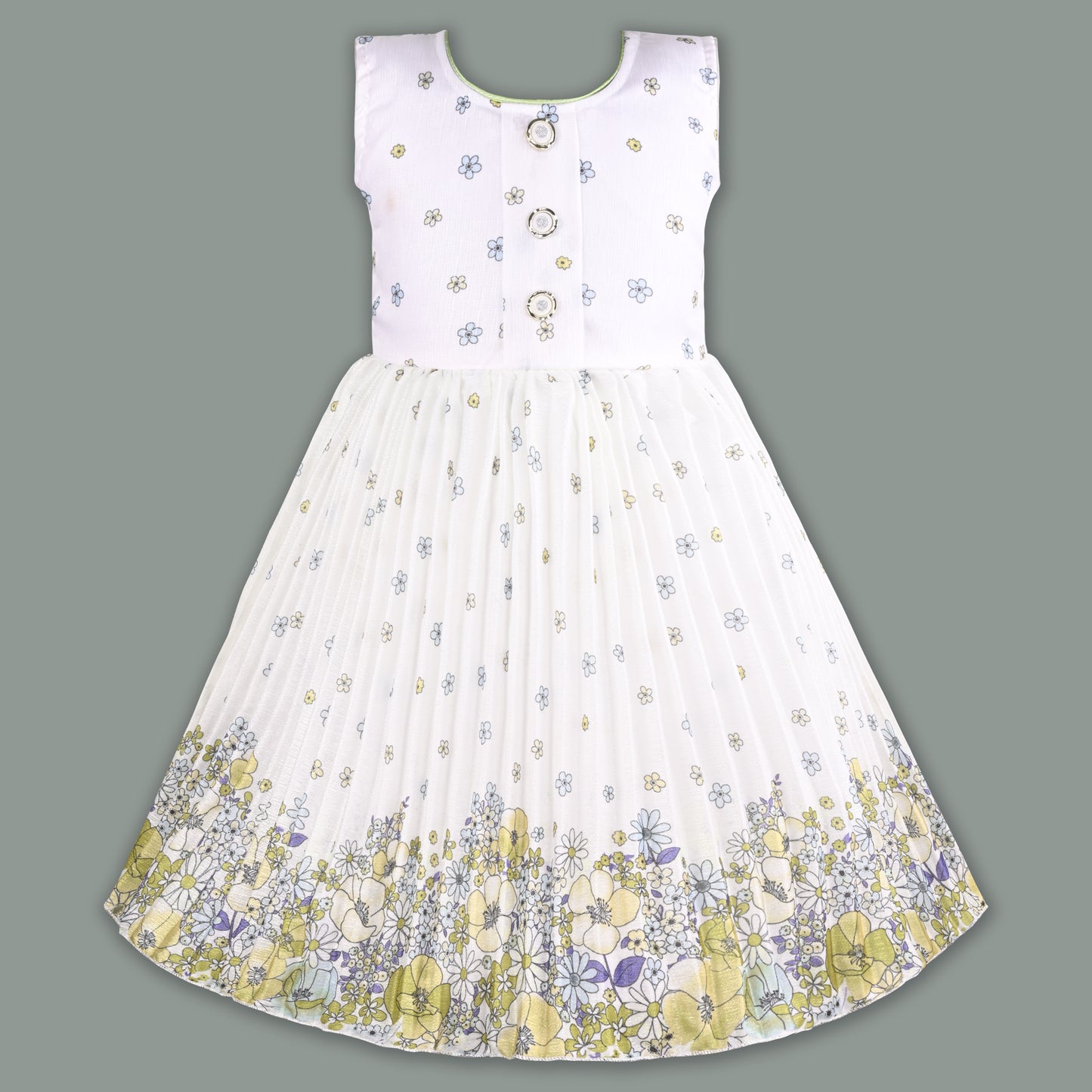 Baby Girls Georgette Party Wear Dress with Jacket | Floral Printed Frock