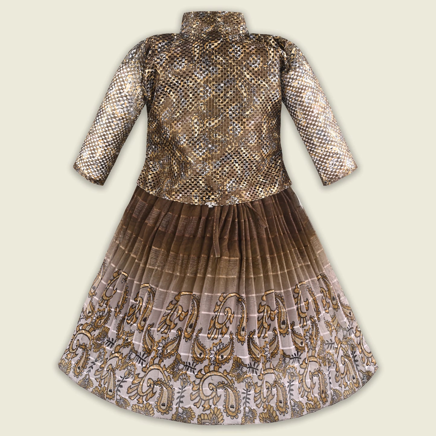 Girls Chiffon Festive Gown with Jacket Style & Embellished Details