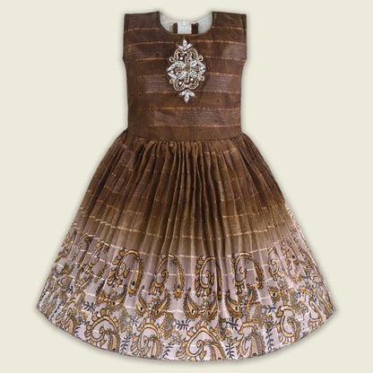 Girls Chiffon Festive Gown with Jacket Style & Embellished Details