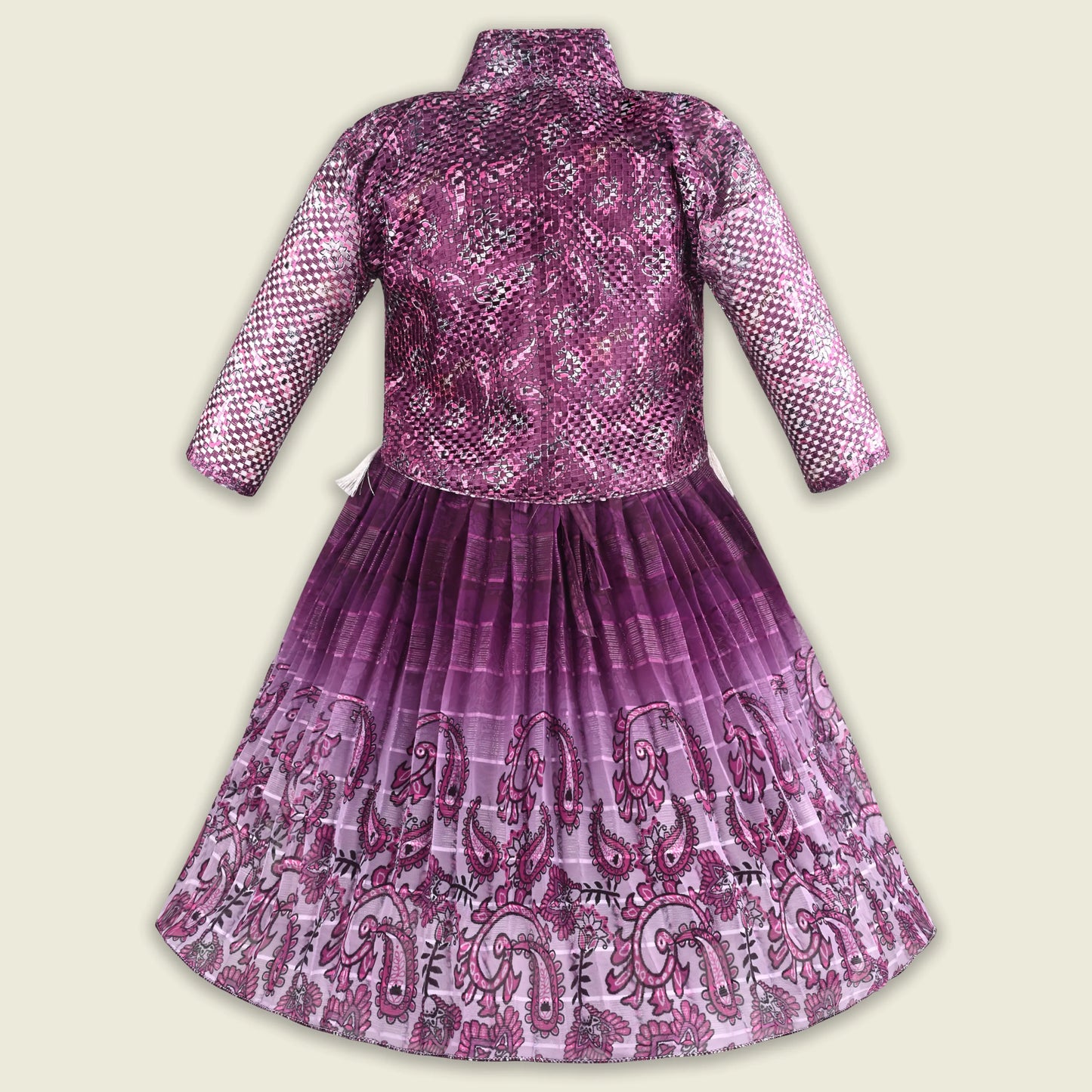 Girls Chiffon Festive Gown with Jacket Style & Embellished Details