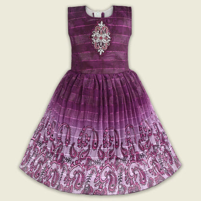Girls Chiffon Festive Gown with Jacket Style & Embellished Details