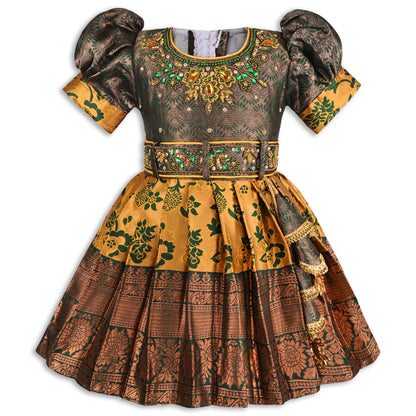 Buy Premium Baby Girls Ethnic Silk Pattu Pavadai Dress Online | Baby Girls Ethnic Dresses