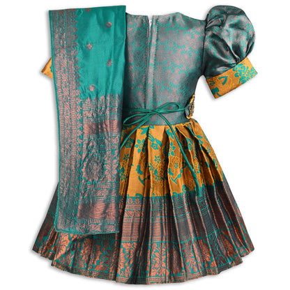 Buy Premium Baby Girls Ethnic Silk Pattu Pavadai Dress Online | Baby Girls Ethnic Dresses
