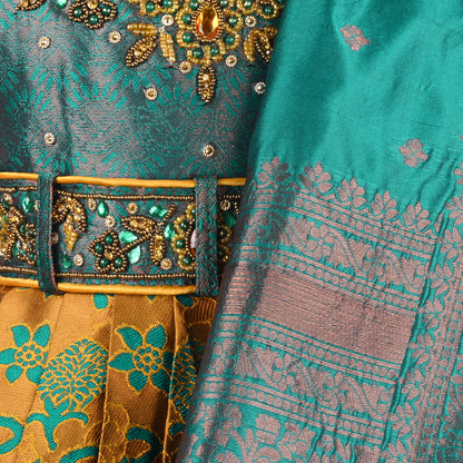 Buy Premium Baby Girls Ethnic Silk Pattu Pavadai Dress Online | Baby Girls Ethnic Dresses