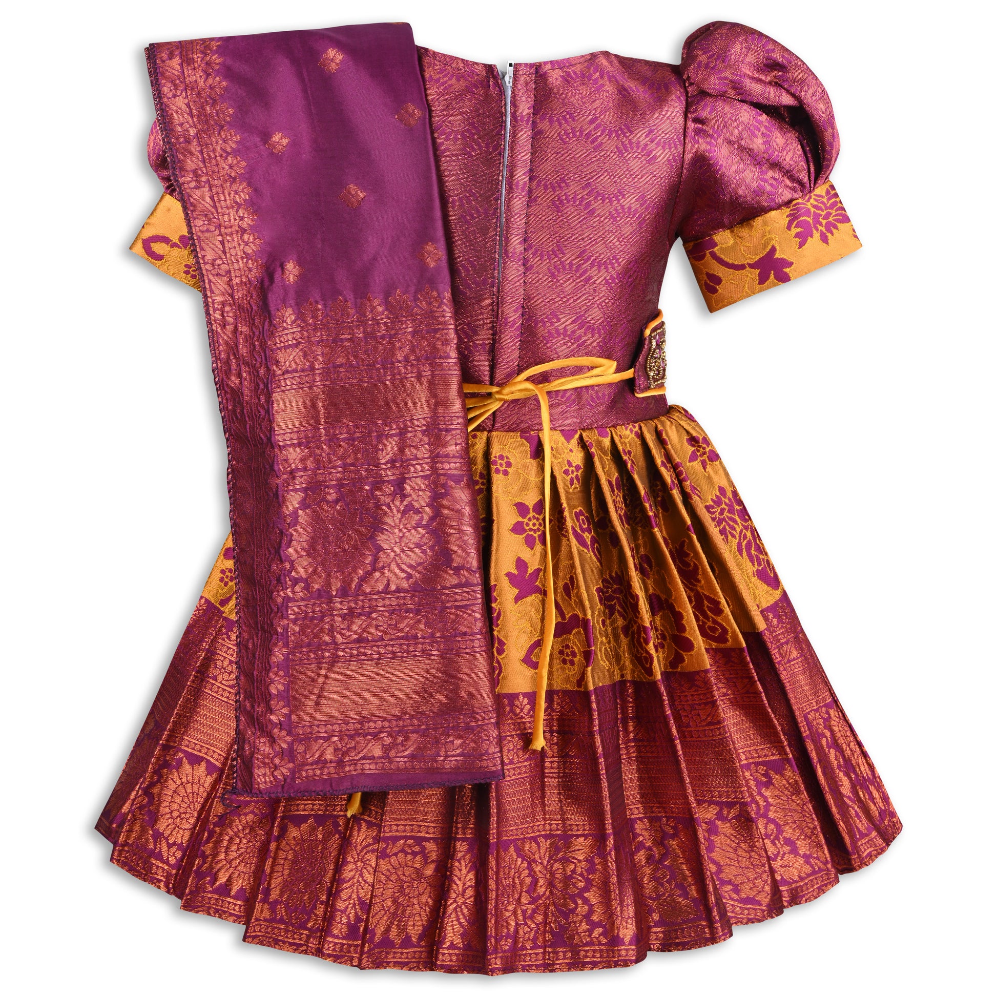Buy Premium Baby Girls Ethnic Silk Pattu Pavadai Dress Online | Baby Girls Ethnic Dresses