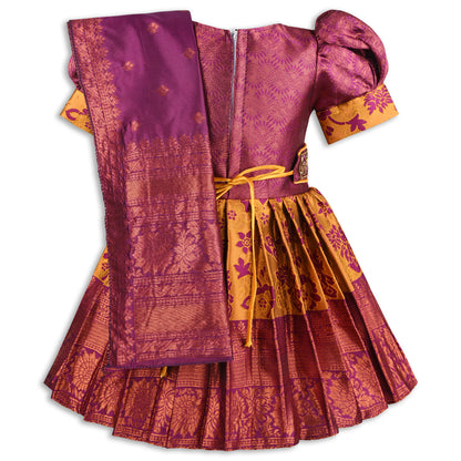 Buy Premium Baby Girls Ethnic Silk Pattu Pavadai Dress Online | Baby Girls Ethnic Dresses