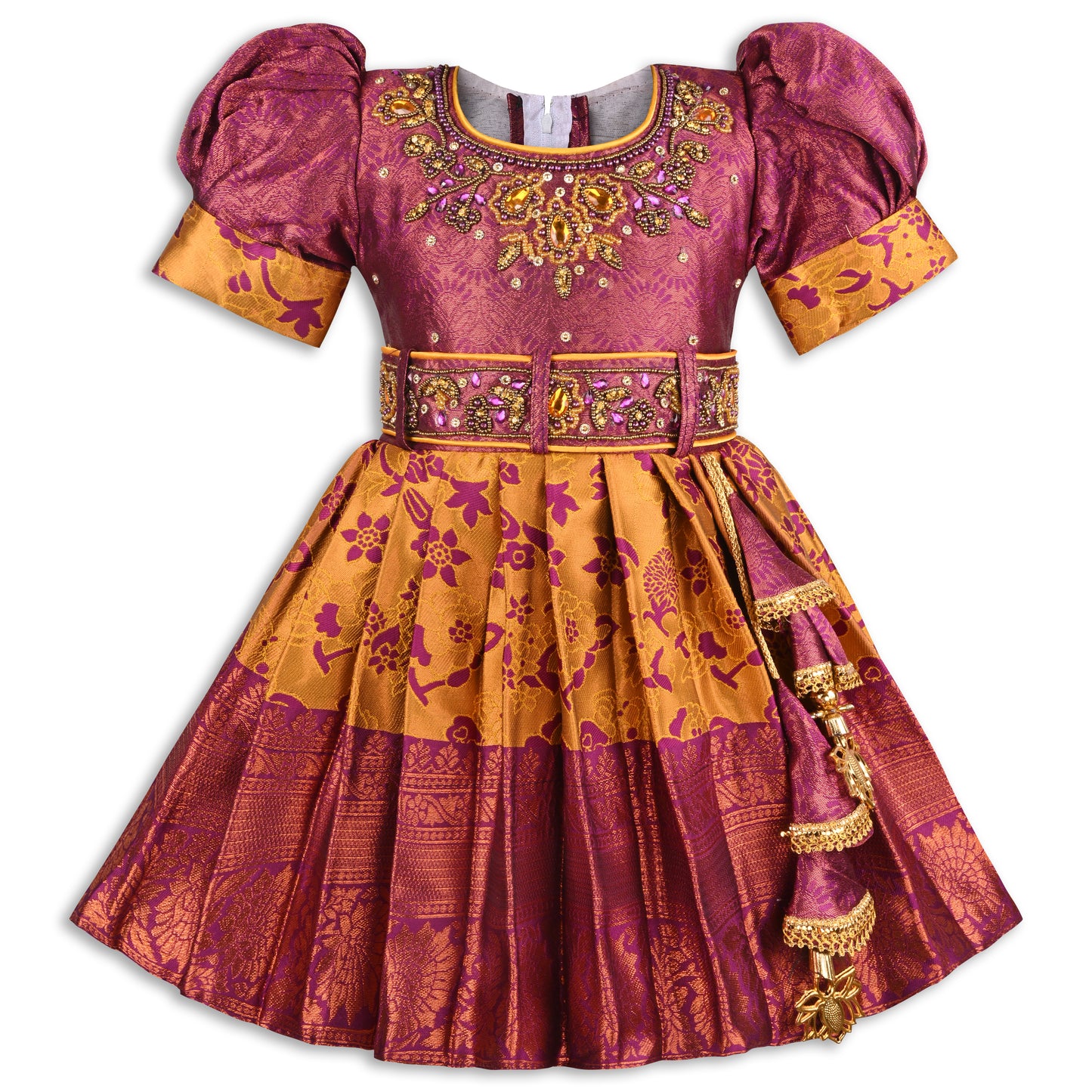 Buy Premium Baby Girls Ethnic Silk Pattu Pavadai Dress Online | Baby Girls Ethnic Dresses