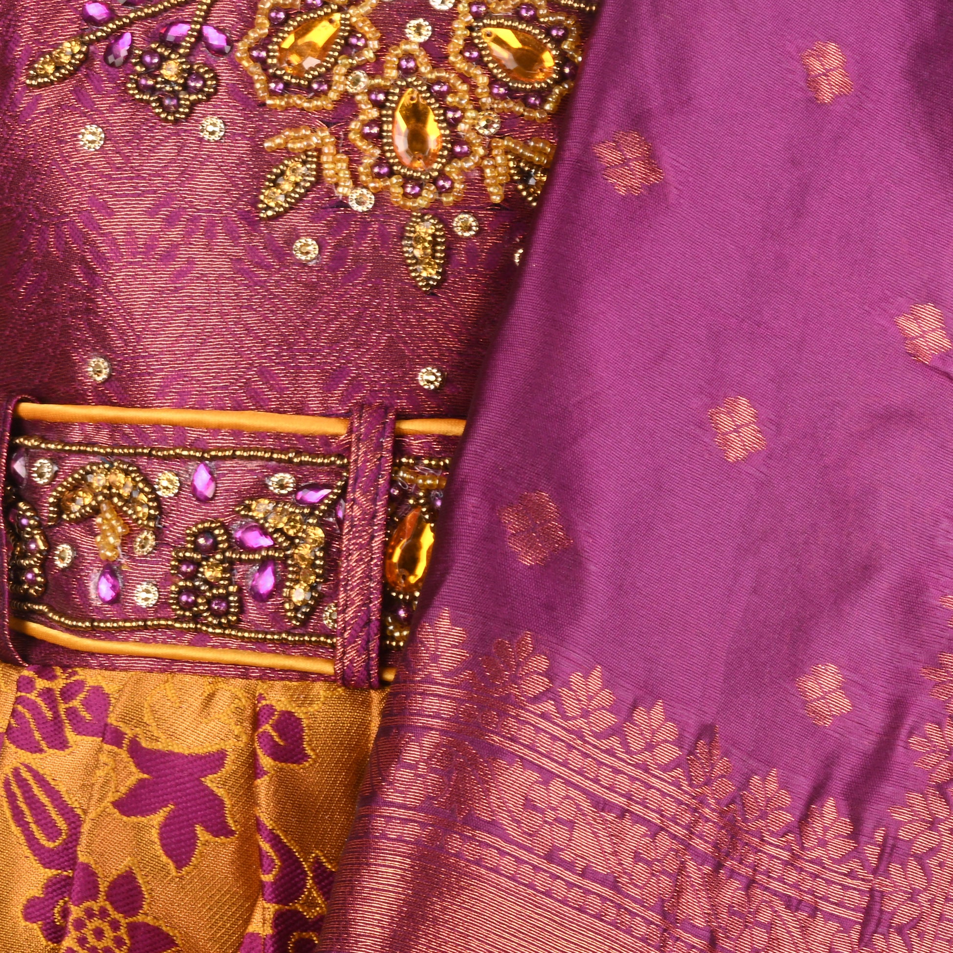 Buy Premium Baby Girls Ethnic Silk Pattu Pavadai Dress Online | Baby Girls Ethnic Dresses