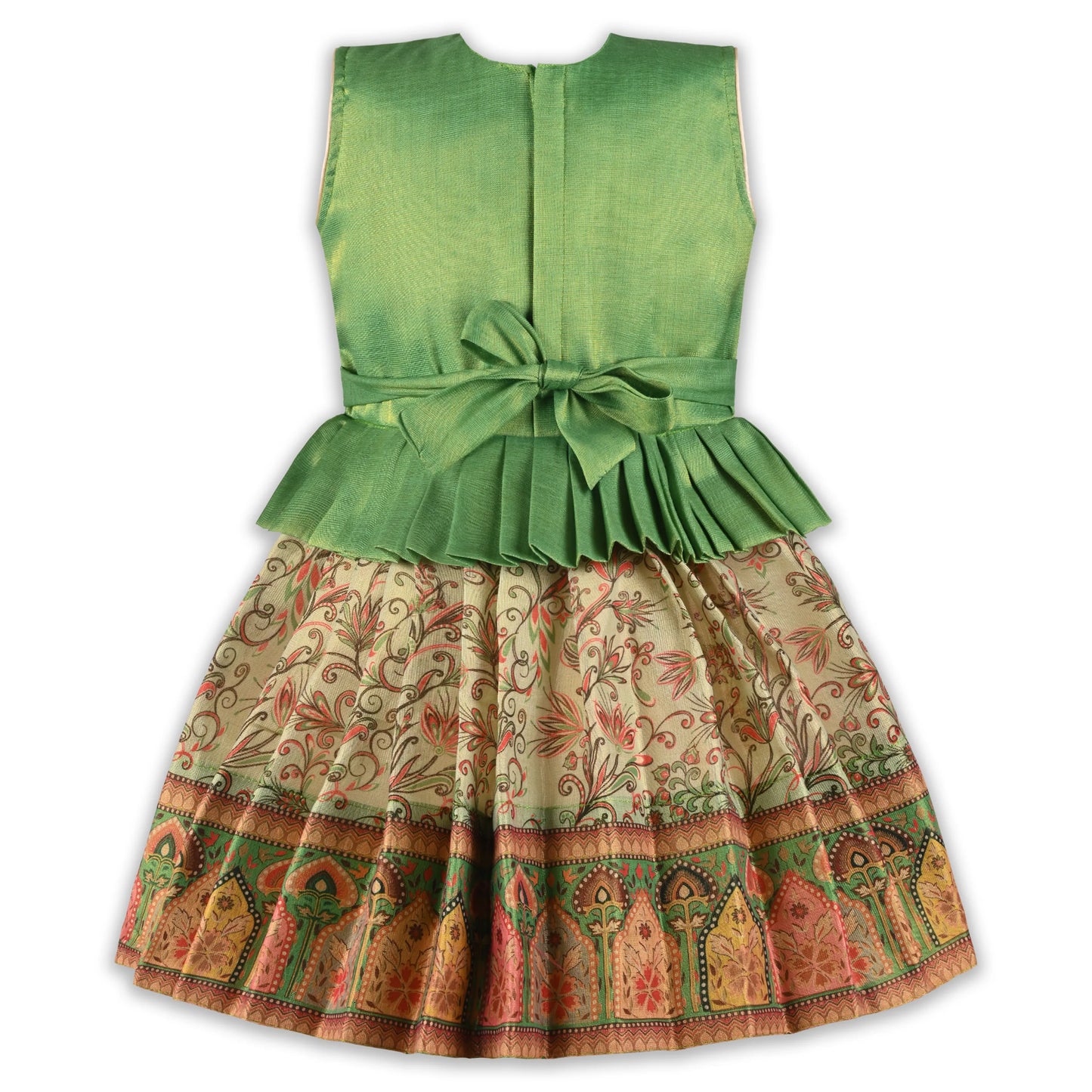 Girls Art Silk Embroidered Party Dress with Tassel Detail | Elegant Kids Festive & Occasion Wear