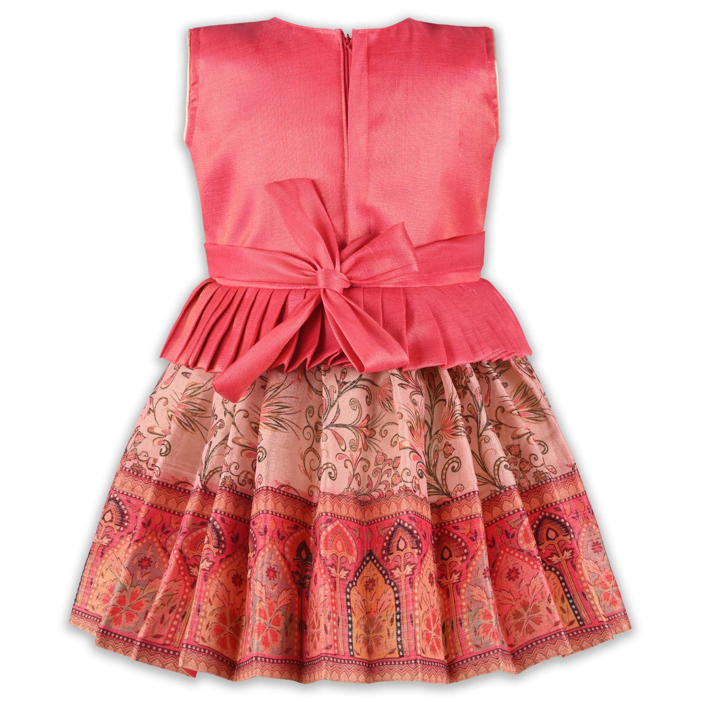 Girls Art Silk Embroidered Party Dress with Tassel Detail | Elegant Kids Festive & Occasion Wear