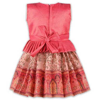 Girls Art Silk Embroidered Party Dress with Tassel Detail | Elegant Kids Festive & Occasion Wear