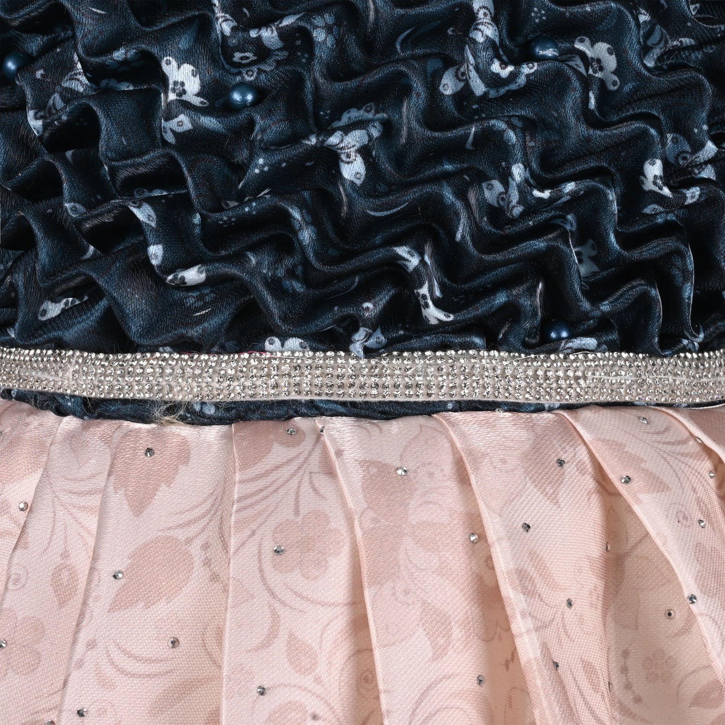 Elegant Kids Floral Party Dress – Satin Fabric | Puff Sleeves | Designer Occasion Wear