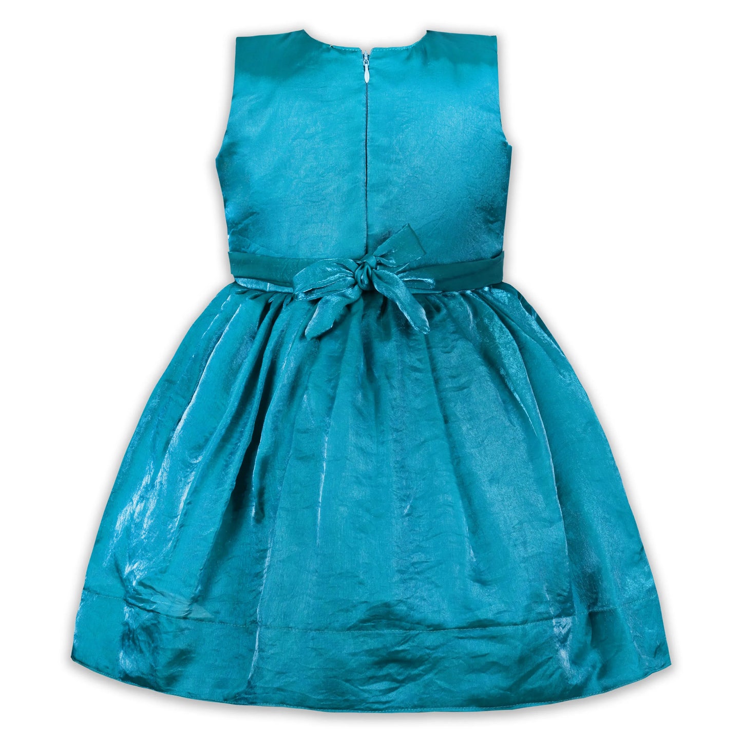 Girls Satin Party Dress with Bow Detail & Embellished Design | Premium Kids Festive Wear