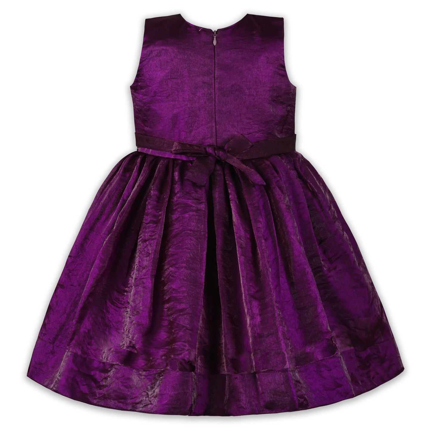Girls Satin Party Dress with Bow Detail & Embellished Design | Premium Kids Festive Wear