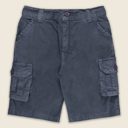 Boys Cotton Denim Cargo Shorts with Button Closure & Utility Pockets