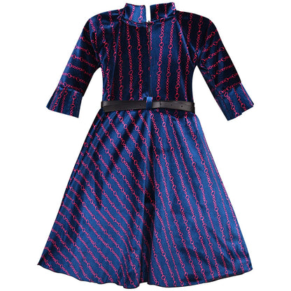 Girls Embroidered Full Length Dress