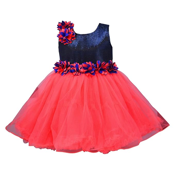 Girls Frock With Flower Design