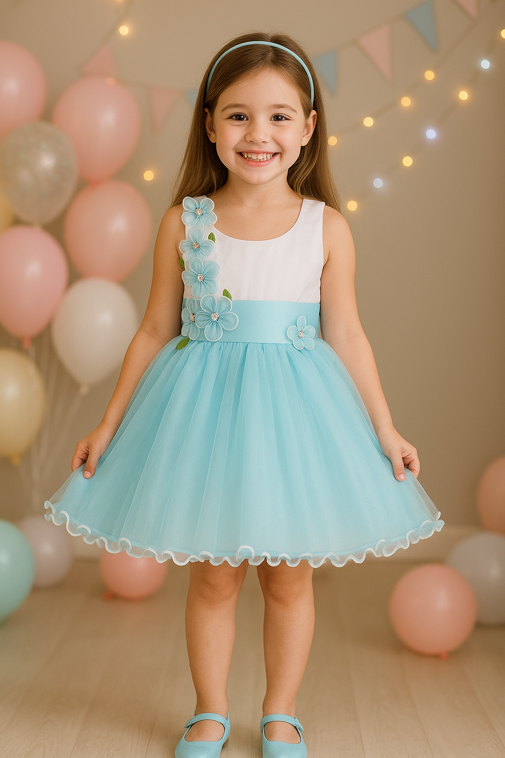 Girls Knee Length A-Line Frock Dress