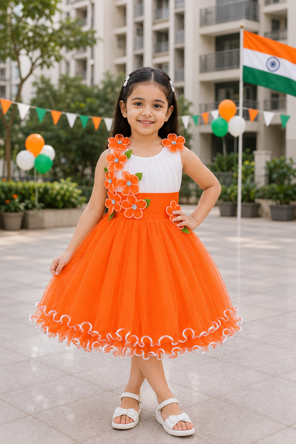 Girls Knee Length A-Line Frock Dress