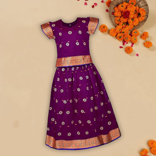 Girl's Traditional Art Silk Stitched Lehenga Choli for Girls-gc203vlt