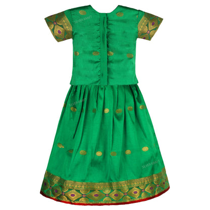 Baby Girls Ethnic Silk Pattu Pavadai Dress | Girls' Lehenga Choli