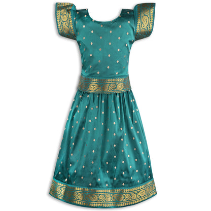 Girls Pattu Pavadai Art Silk Lehenga Choli – Traditional Stitched Ethnic Wear