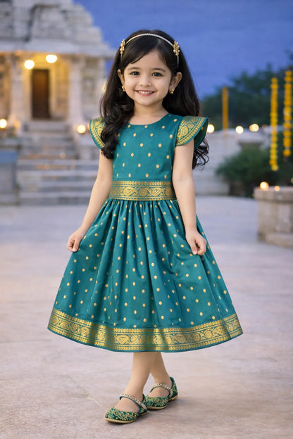 Girls Pattu Pavadai Art Silk Lehenga Choli – Traditional Stitched Ethnic Wear