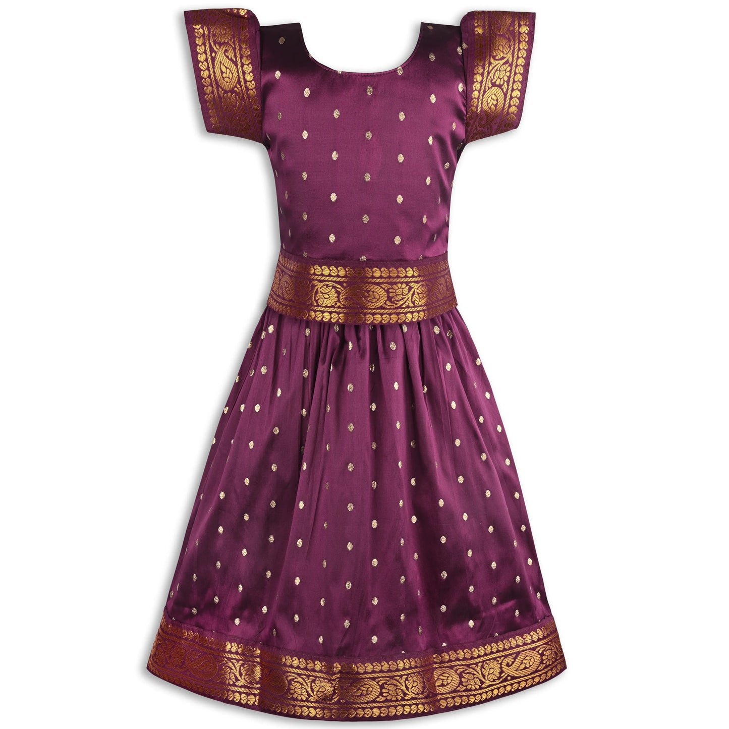 Girls Pattu Pavadai Art Silk Lehenga Choli – Traditional Stitched Ethnic Wear