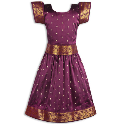 Girls Pattu Pavadai Art Silk Lehenga Choli – Traditional Stitched Ethnic Wear