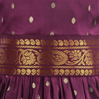 Girls Pattu Pavadai Art Silk Lehenga Choli – Traditional Stitched Ethnic Wear