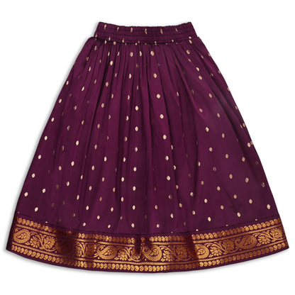 Girls Pattu Pavadai Art Silk Lehenga Choli – Traditional Stitched Ethnic Wear