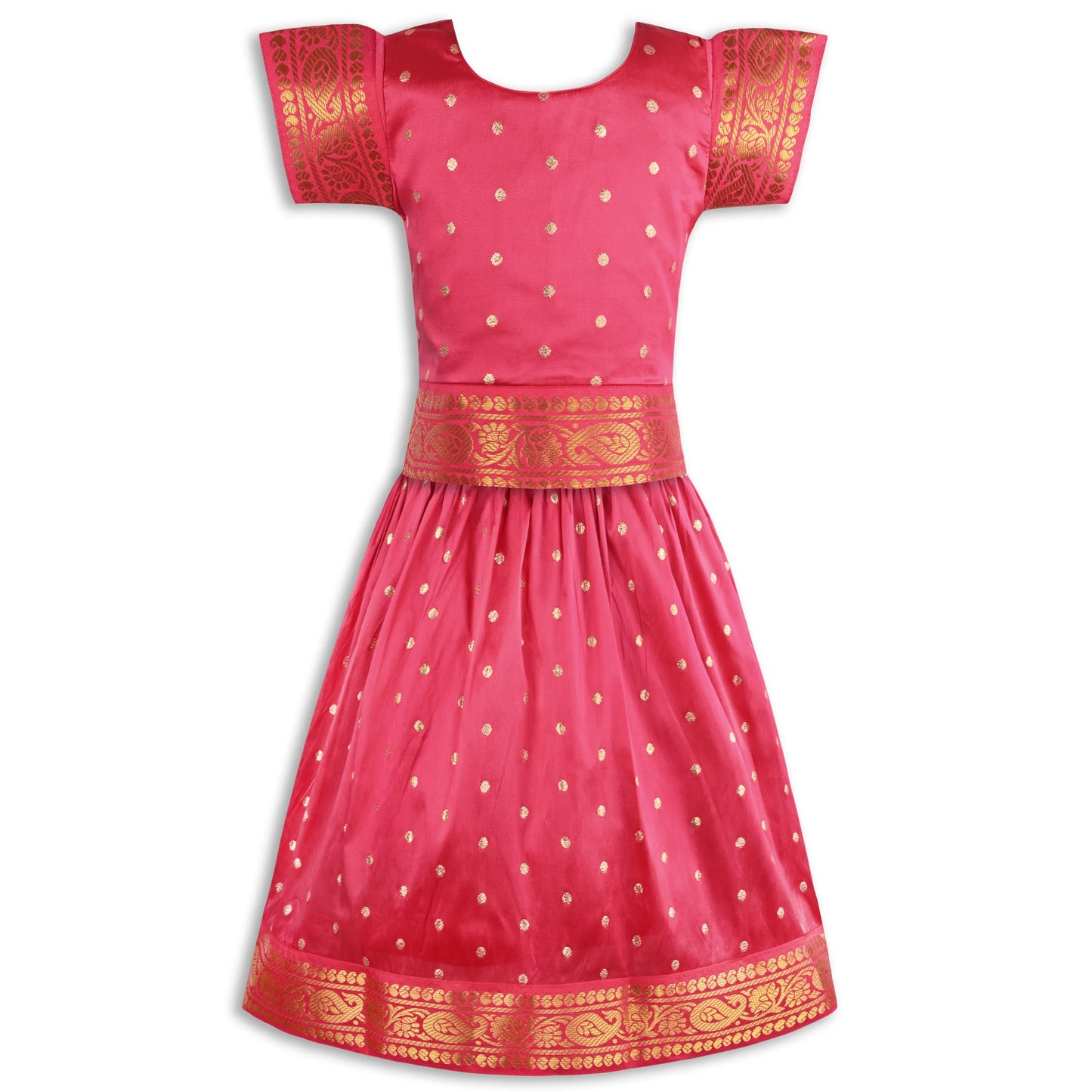 Girls Pattu Pavadai Art Silk Lehenga Choli – Traditional Stitched Ethnic Wear
