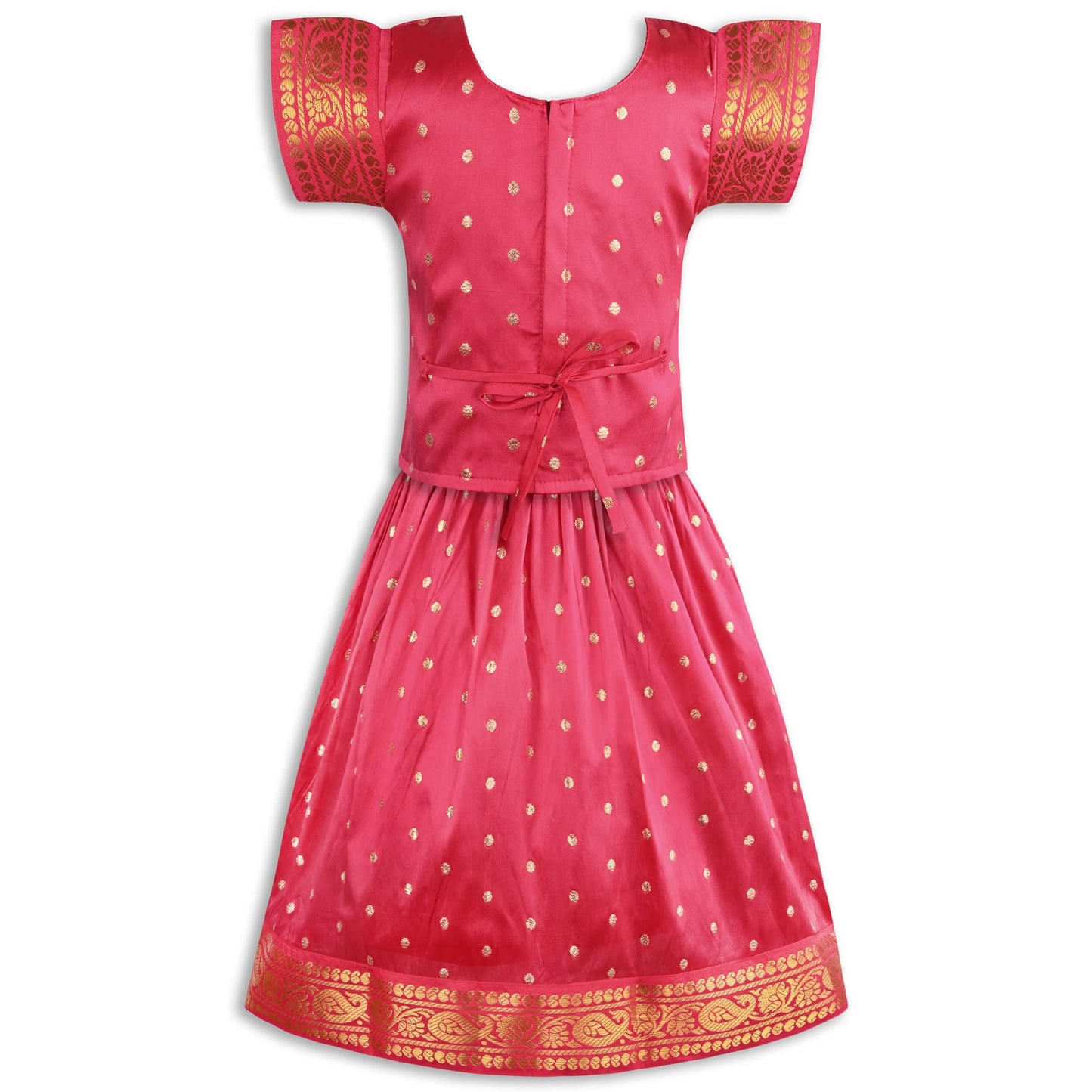 Girls Pattu Pavadai Art Silk Lehenga Choli – Traditional Stitched Ethnic Wear