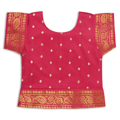 Girls Pattu Pavadai Art Silk Lehenga Choli – Traditional Stitched Ethnic Wear