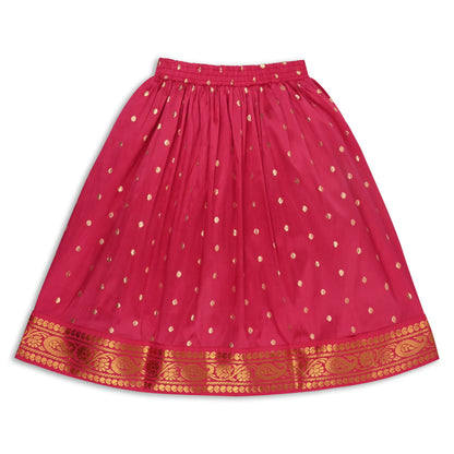 Girls Pattu Pavadai Art Silk Lehenga Choli – Traditional Stitched Ethnic Wear