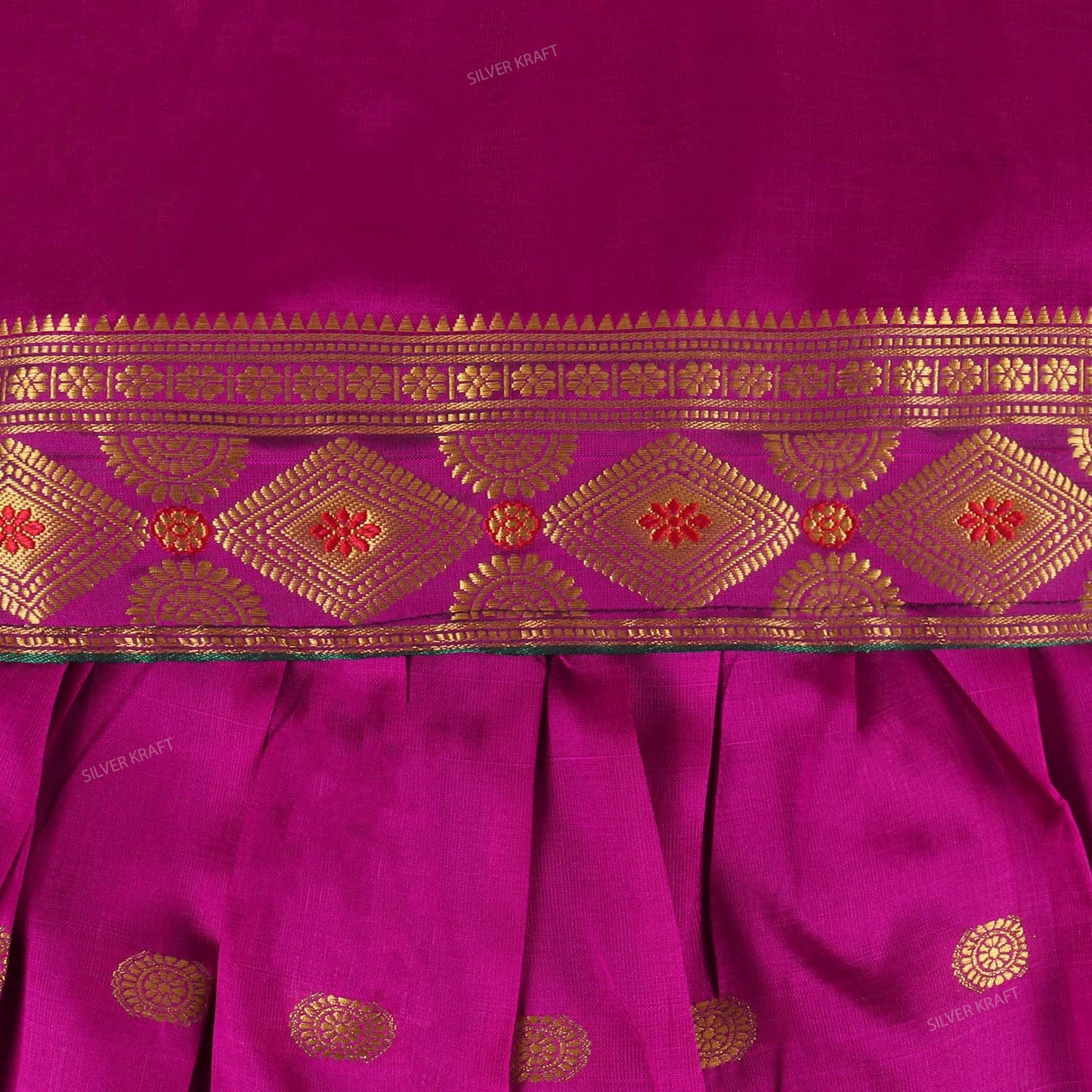 Baby Girls Ethnic Silk Pattu Pavadai Dress | Girls' Lehenga Choli