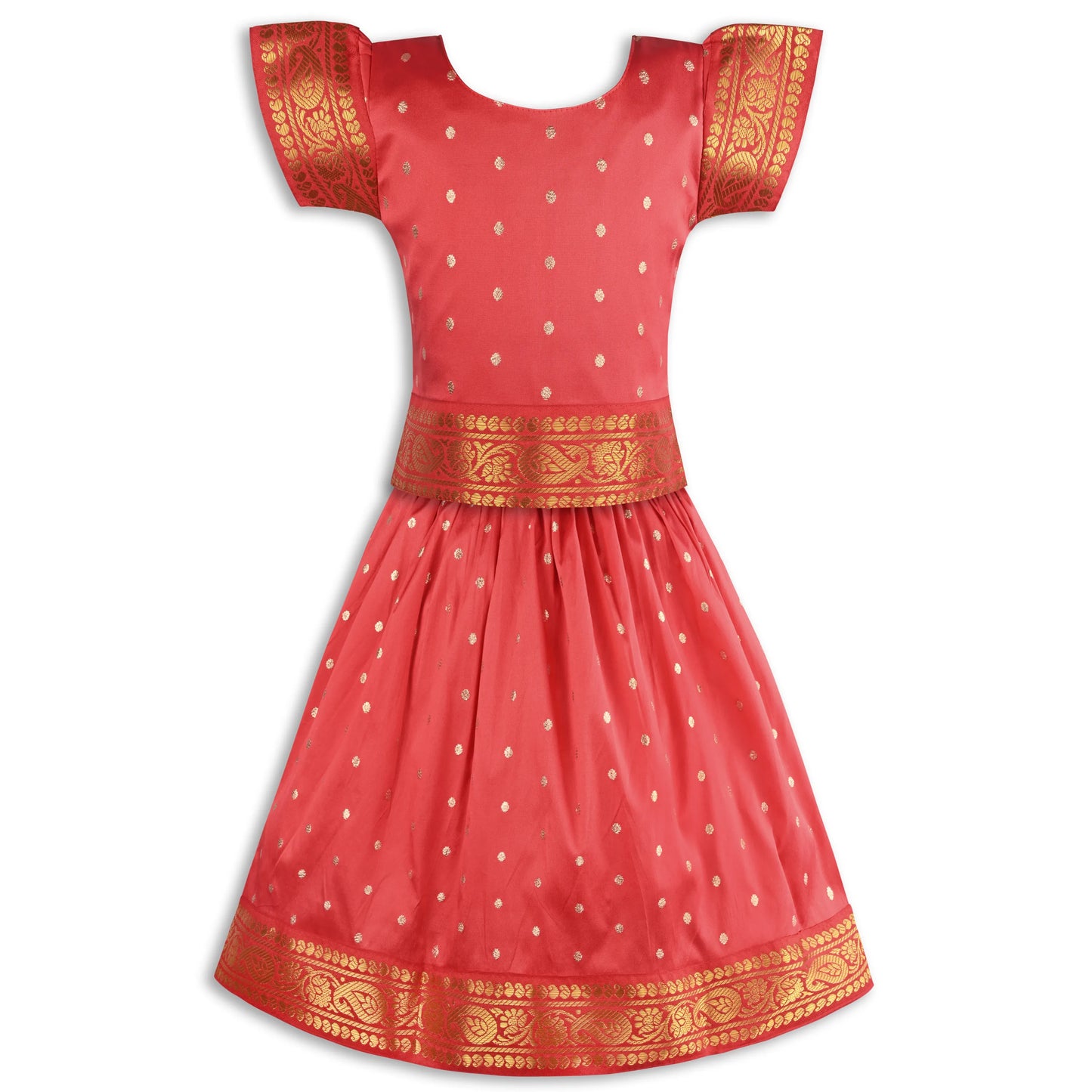 Girls Pattu Pavadai Art Silk Lehenga Choli – Traditional Stitched Ethnic Wear