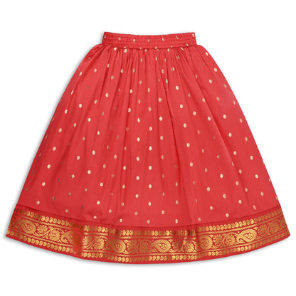Girls Pattu Pavadai Art Silk Lehenga Choli – Traditional Stitched Ethnic Wear