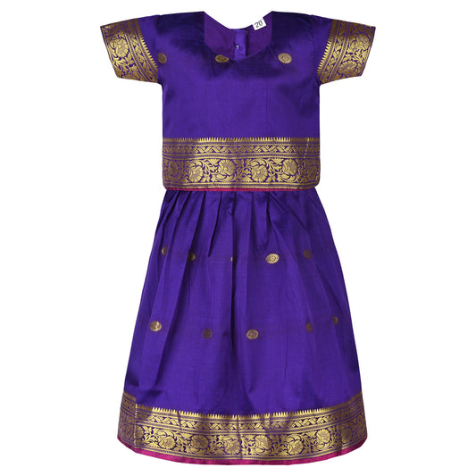 Baby Girls Ethnic Silk Pattu Pavadai Dress | Girls Lehenga Choli
