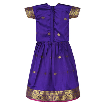 Baby Girls Ethnic Silk Pattu Pavadai Dress | Girls Lehenga Choli