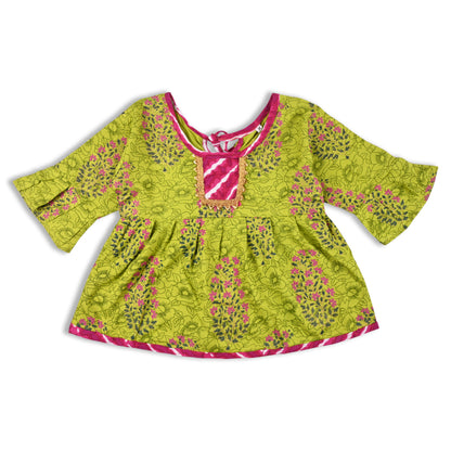 Girls Embroidered Dhoti Pant Set