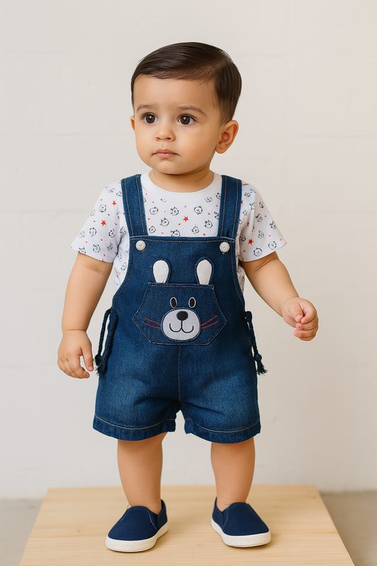Boys T-shirt and Denim Dungaree set
