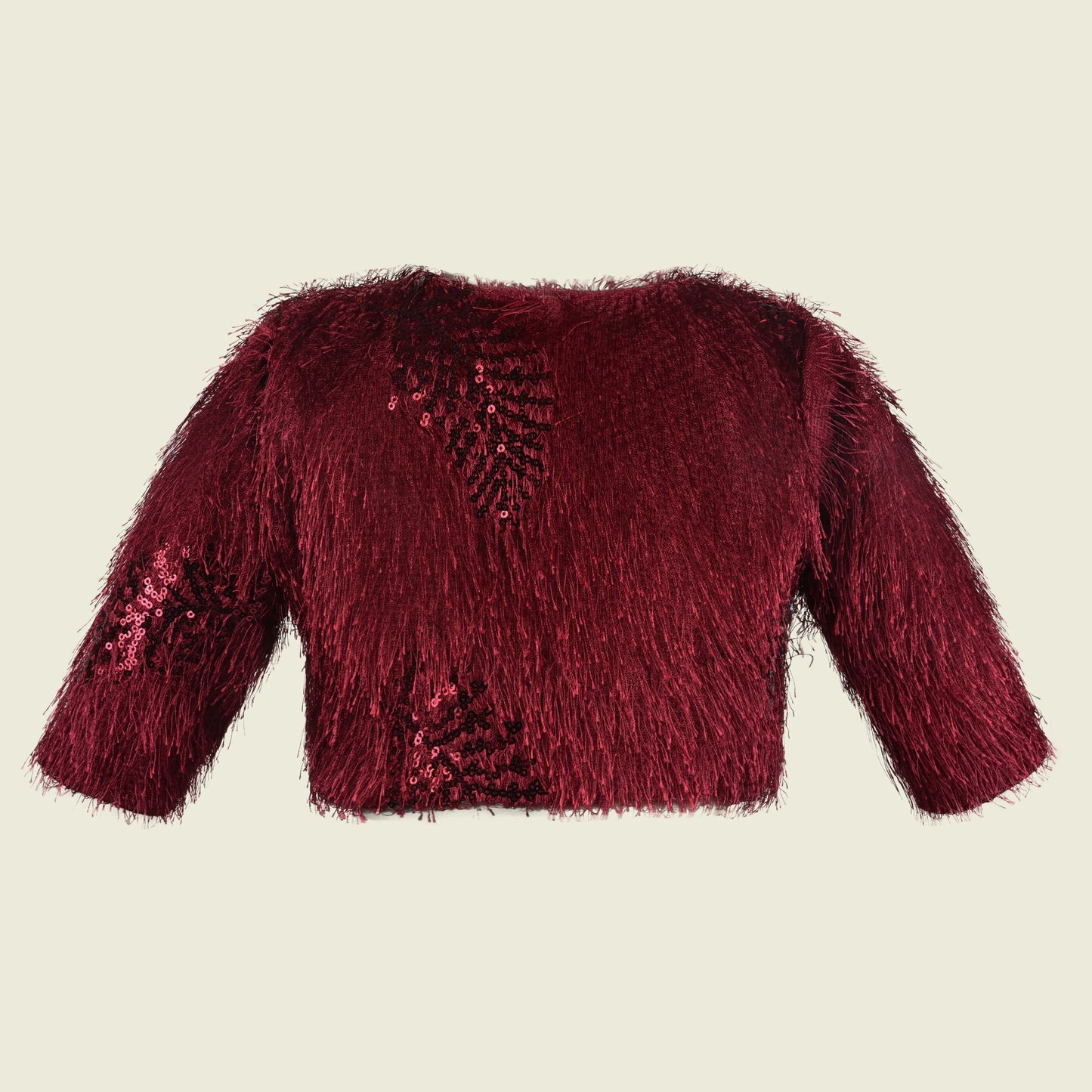 Baby Girls Party Wear Faux Fur Sequins Shrug | Festive & Birthday Outfit Layer