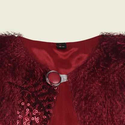 Baby Girls Party Wear Faux Fur Sequins Shrug | Festive & Birthday Outfit Layer