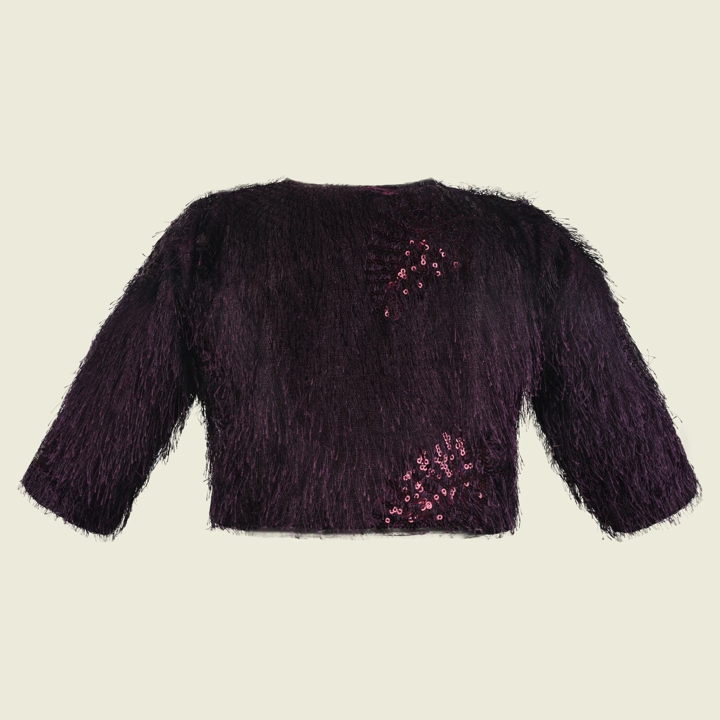 Baby Girls Party Wear Faux Fur Sequins Shrug | Festive & Birthday Outfit Layer