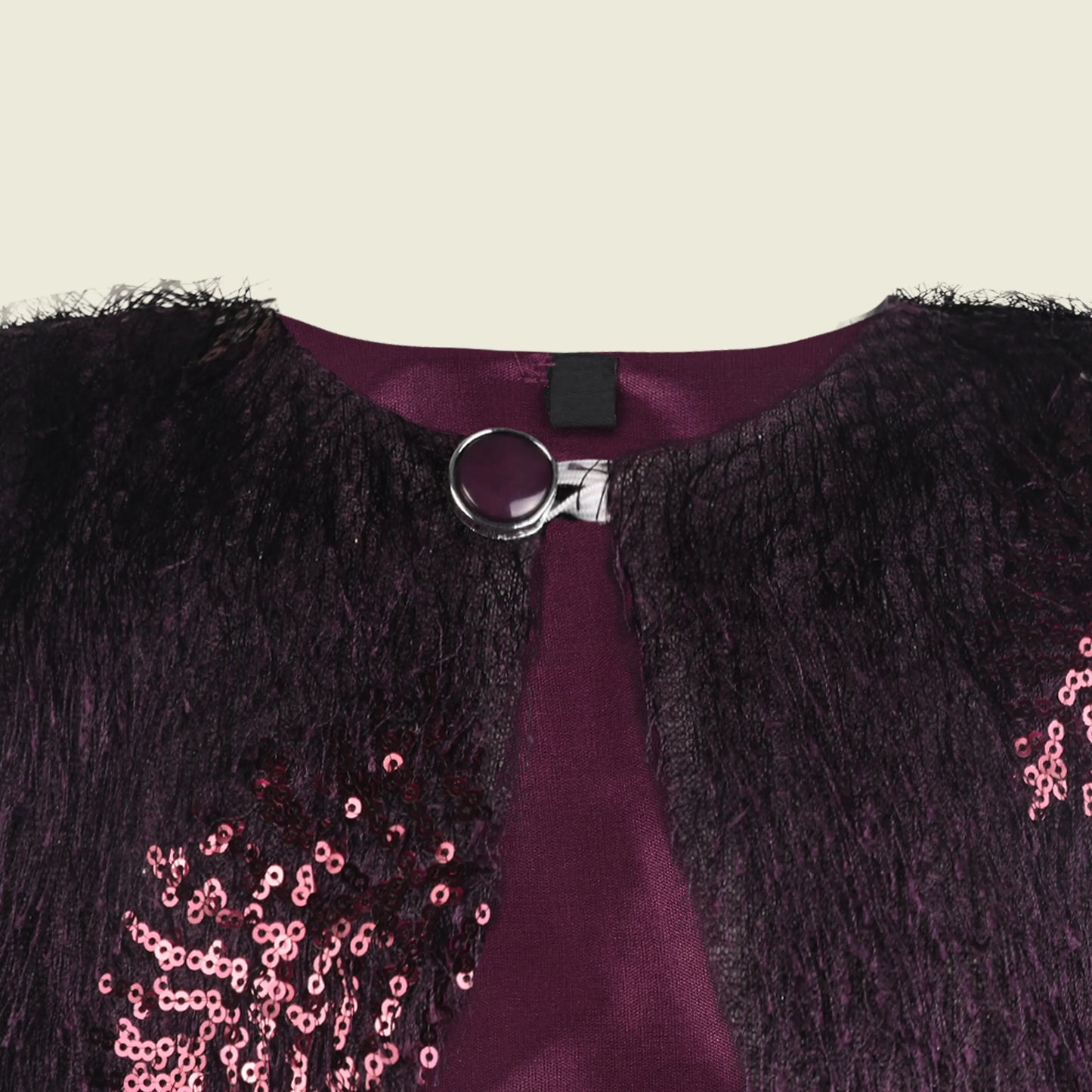 Baby Girls Party Wear Faux Fur Sequins Shrug | Festive & Birthday Outfit Layer