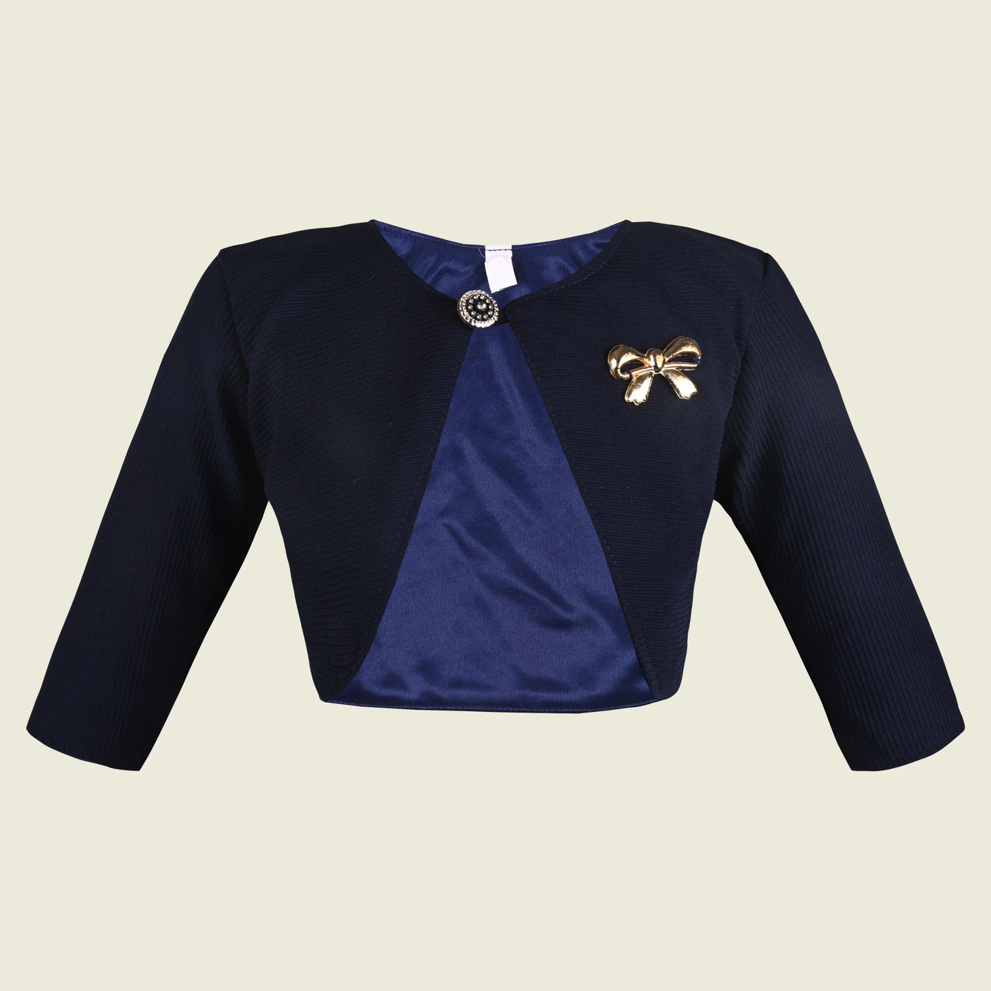Baby Girls Velvet Party Wear Shrug | Stylish Bolero Jacket with Bow Brooch