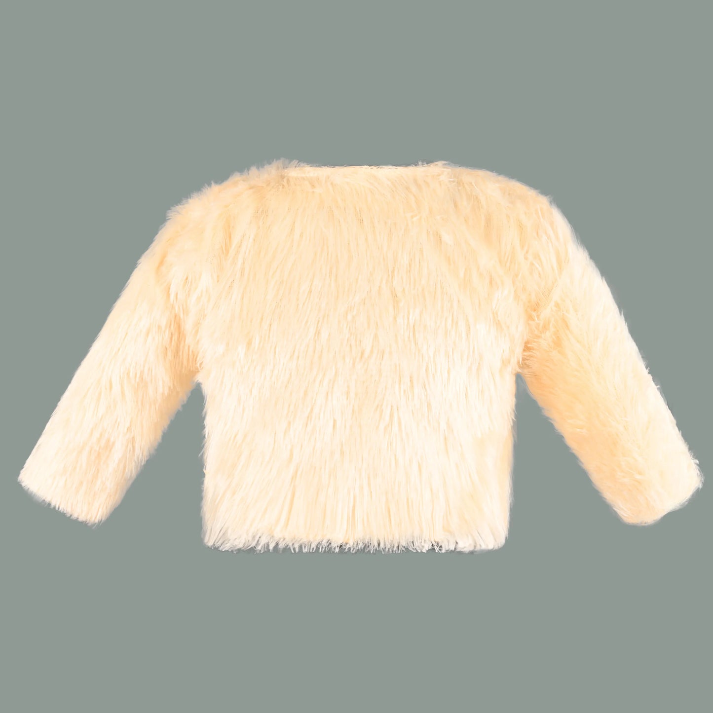 Baby Girls Fur Shrug | Soft Faux Fur Winter Jacket | Full Sleeves | Party & Festive Layering