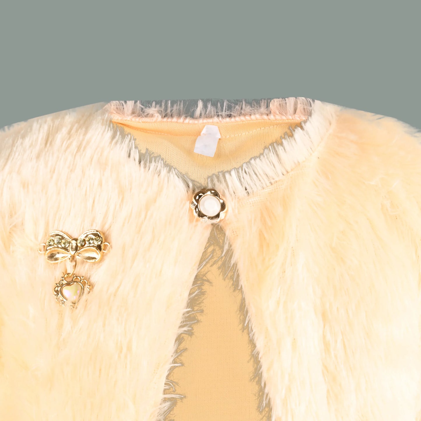 Baby Girls Fur Shrug | Soft Faux Fur Winter Jacket | Full Sleeves | Party & Festive Layering