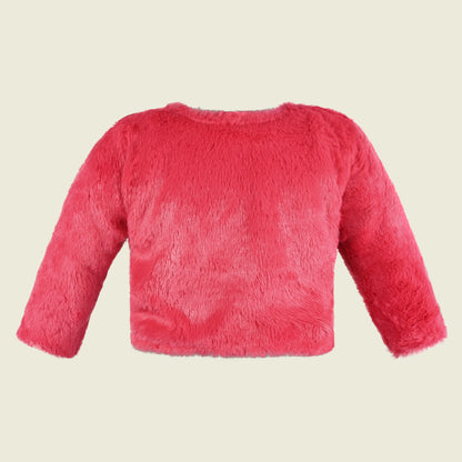 Baby Girls Fur Party Shrug | Soft Faux Fur Winter Jacket | Warm Ethnic & Western Layering Shrug